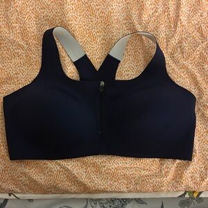 NWOT Brooks Navy Blue Dare Zip Run Sports Bra Size 40C/D